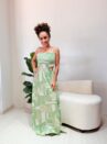 vestido tropical verde