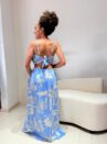 vestido tropical azul